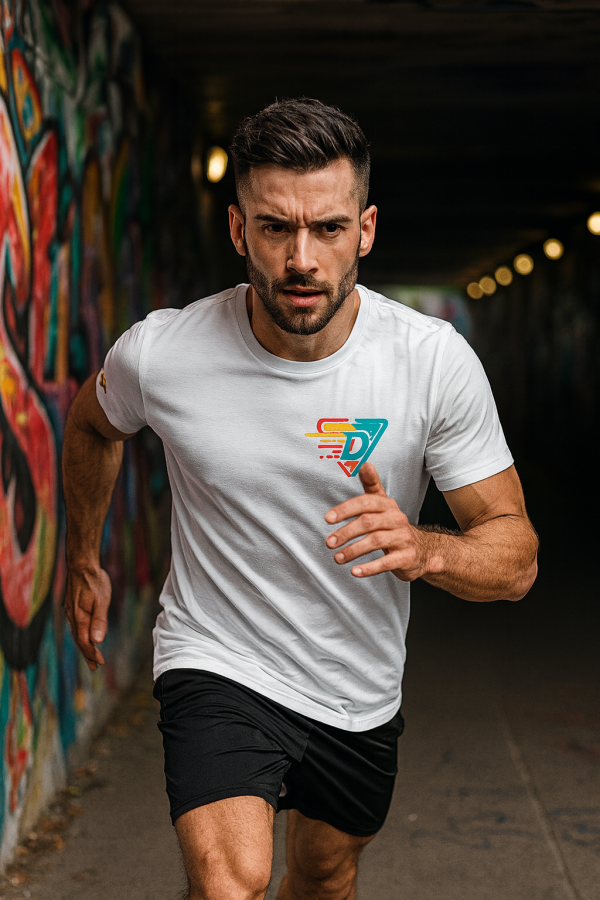 vibrant d sped up t shirt – men´s cut, slim fit, round neck, 100% bio cotton