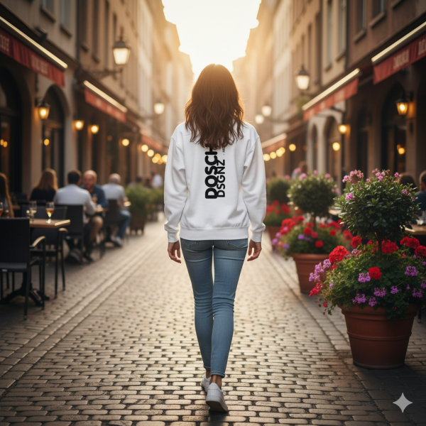 vibrant d fleece pullover – cozy, round neck sweatshirt, sustainable